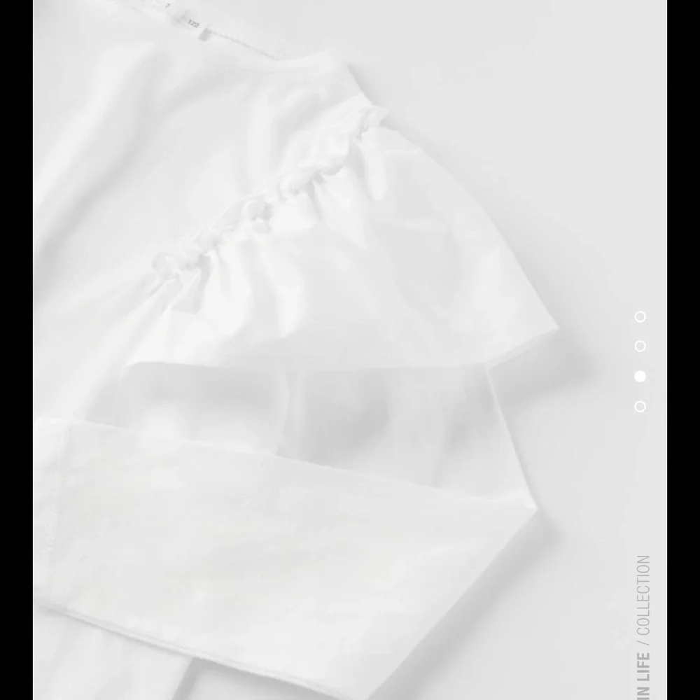 Zara White Ruffled Poplin Top